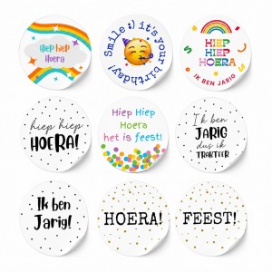 Traktatie Sticker Verjaardag