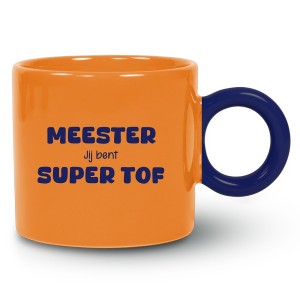 Beker Meester jij bent Super Tof Oranje