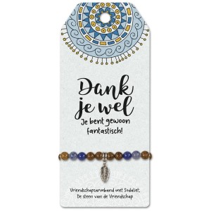 Bedankje Armband met Sodaliet | Dank Je Wel, Je Bent Gewoon Fantastisch
