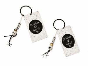 Sleutelhanger Juf De leukste juf ben Jij!