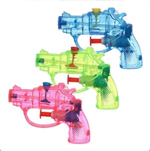 Mini Waterpistooltje Transparant 9 cm | Uitdeelcadeautje Zomer