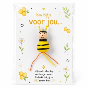 Pocket Hug sleutelhanger bijtje - Een bijtje voor jou | Gelukspoppetje