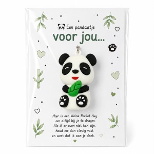 Pocket Hug panda sleutelhanger - Een pandaatje voor jou | Gelukspoppetje