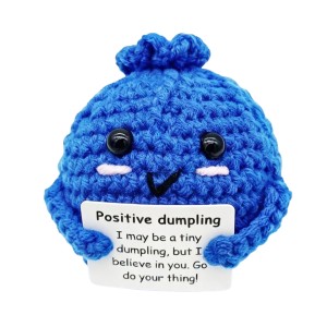 Positieve Dumpling Blauw Gehaakt 7 cm