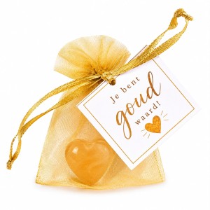 Gouden Kwarts Hart – Je bent goud waard Cadeautje
