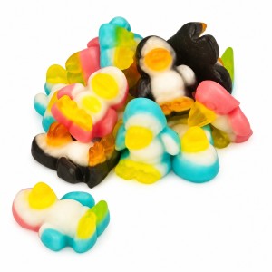 Snoep: Pinguïn snoep – kleurrijke pinguïns