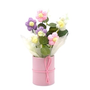 Gehaakte bloemen in potje – boeketje 20 cm